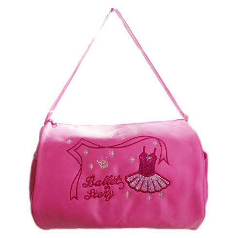 Girls Pink Ballet Dress "Ballet Story" Detail Dance Stylish Duffel Bag - SophiasStyle.com